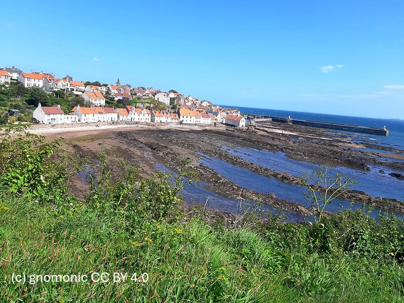 St Andrews West Sands beach with the town beyond